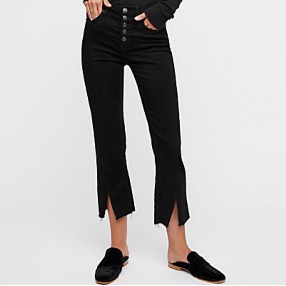 Free People black Cropped Jeans